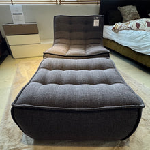 Laden Sie das Bild in den Galerie-Viewer, Sessel und Hocker Dunkelgrau