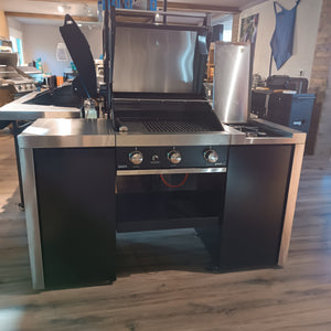 Grill 13 GRANDHALL - Premium Island Schwarz mit Seitenbrenner
