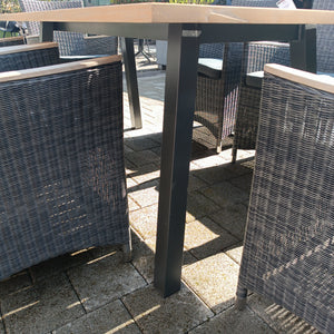 Gartengruppe ZEBRA Status Sessel 6er-Set + Teak Tisch
