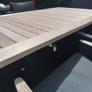 AKTIONSTISCHGRUPPE ZEBRA Status Sessel 6er-Set + Teak Tisch