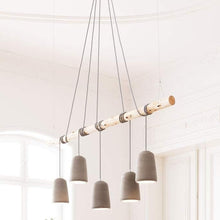 Laden Sie das Bild in den Galerie-Viewer, Kare Design Hängeleuchte Dining Concrete Cinque, 120x160x15cm
