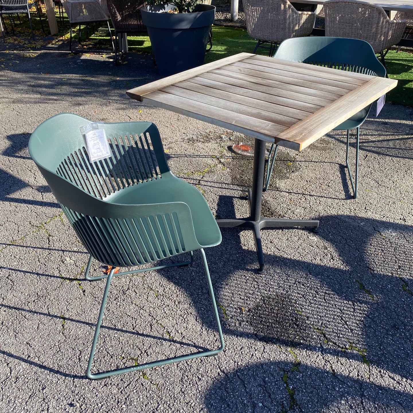 Bistrotisch 80x80cm Teak/Schwarz