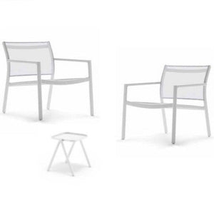 DEDON NEWPORT Sessel Set inkl. Beistelltisch White