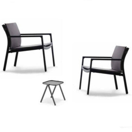 DEDON NEWPORT Sessel Set inkl. Beistelltisch Black
